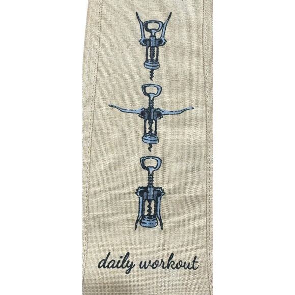 Jute Wine Bottle Daily Workout Corkscrew Gift Bag Christmas Housewarming READ - Picture 2 of 7